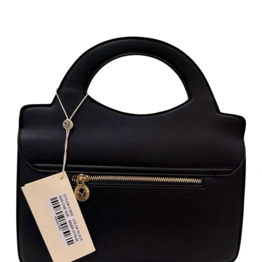 Valentino Orlandi NWT Black Quilted Vegan Leather Clutch with Shoulder Strap - Picture 3 of 8